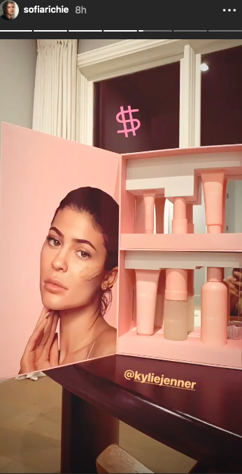 Sofia Richie Instagram Kylie Jenner Skin video promotion press box kylieskin