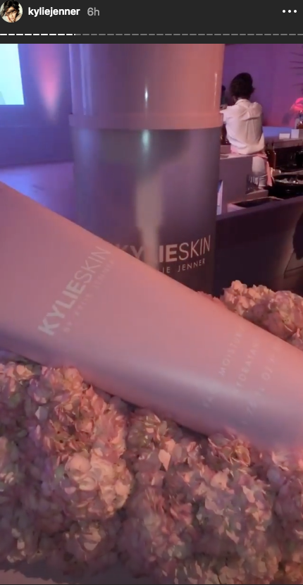 KylieSkin Launch party pink drink cocktails rollerskating kylie jenner