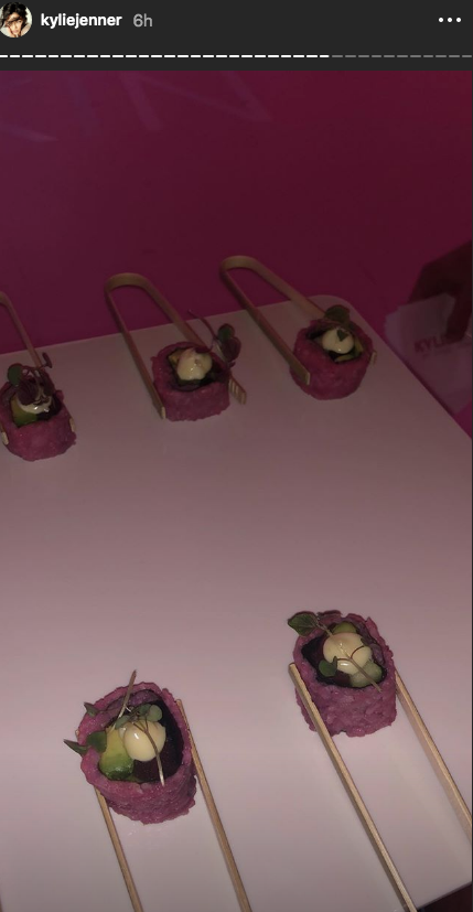 kylie jenner kylie skin launch party pink sushi