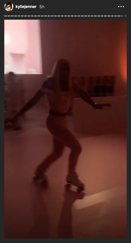 KylieSkin launch party roller skating kylie jenner pink party