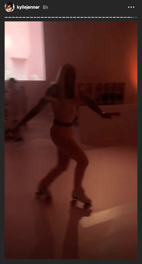 KylieSkin launch party roller skating kylie jenner pink party