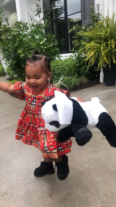 True Thompson burberry dress panda bear khloe kardashian instagram tristan thompson daughter