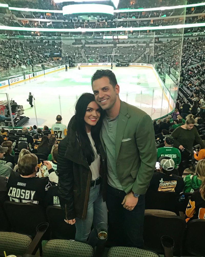 Bachelor Raven Gates and Adam Gottschalk hockey game date night