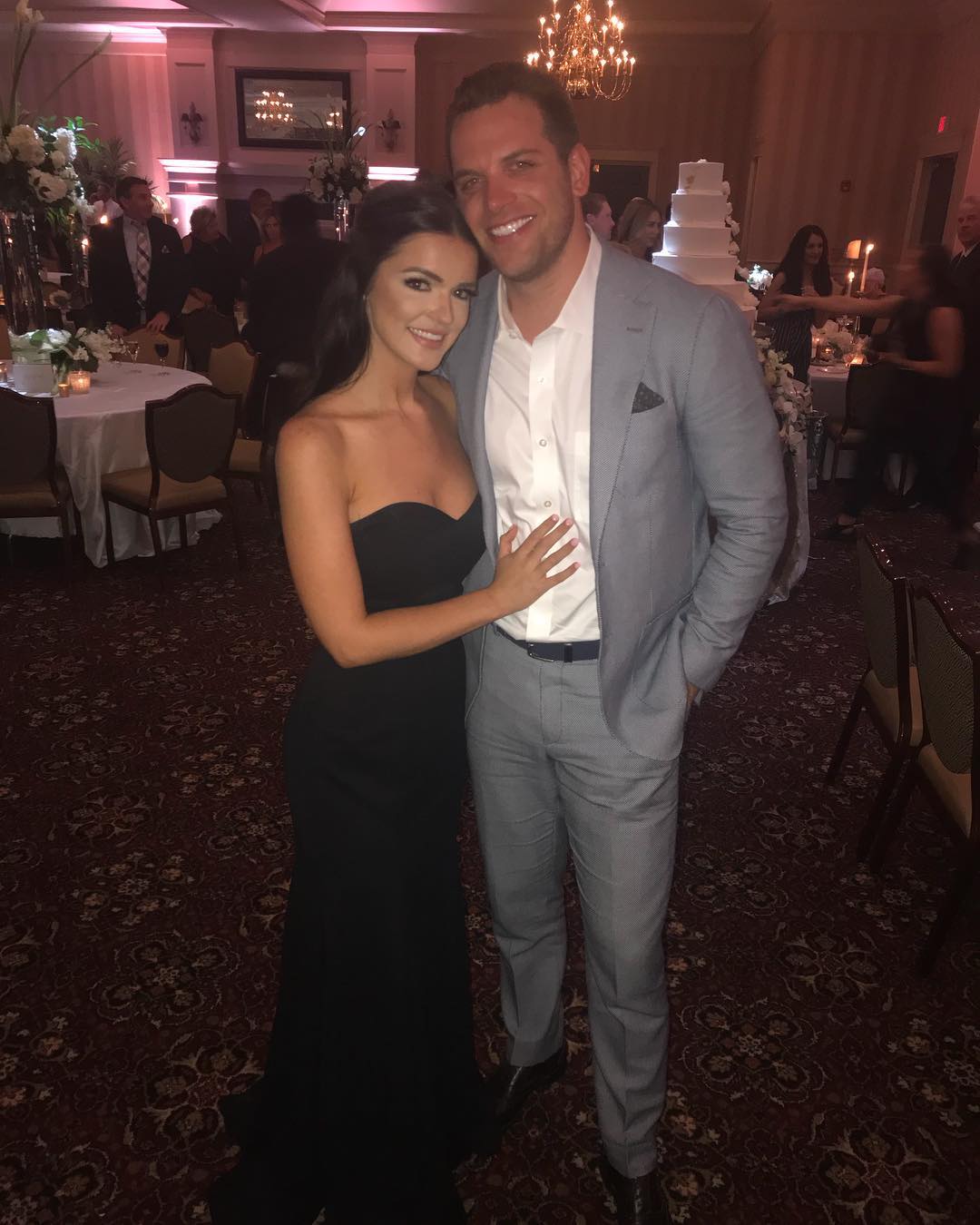 Bachelor Raven Gates and Adam Gottschalk dressed up date night wedding