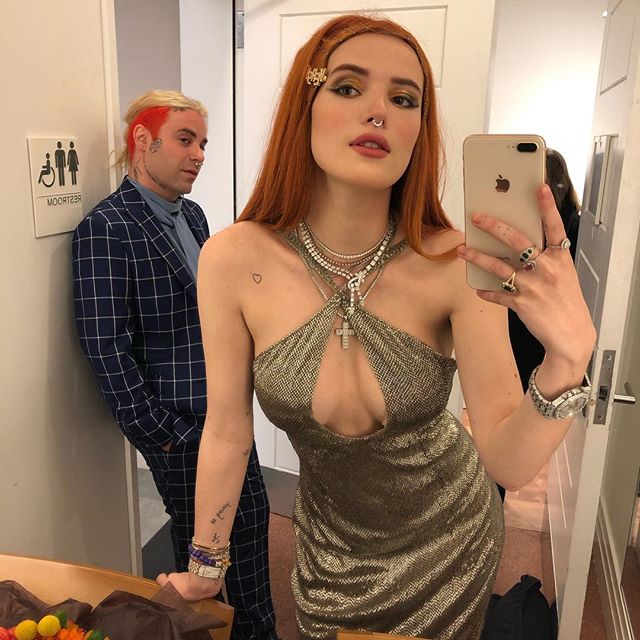 Bella Thorne Snaps Mirror Selfie in Long Gown With Mod Sun