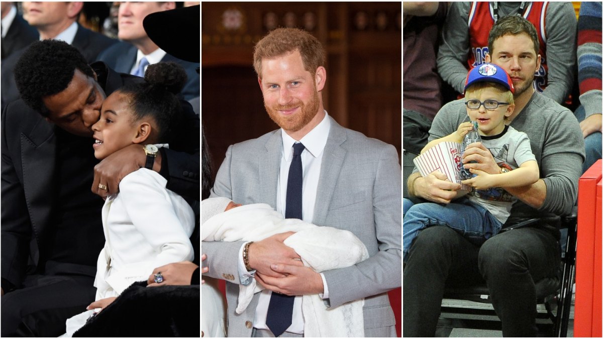 Side by side photos of Jay-Z, Prince Harry and Chris Pratt
