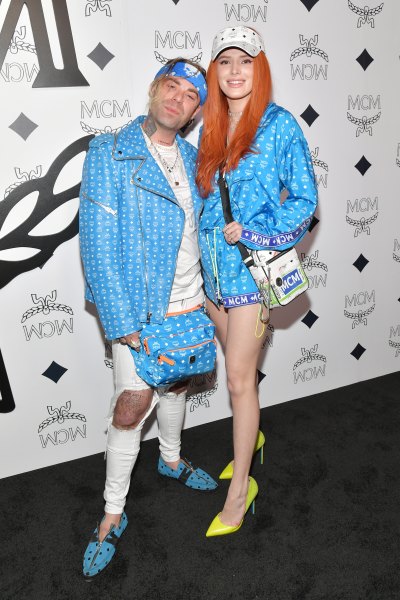 Bella Thorne and Mod Sun Stand in Matching BLue Outfits