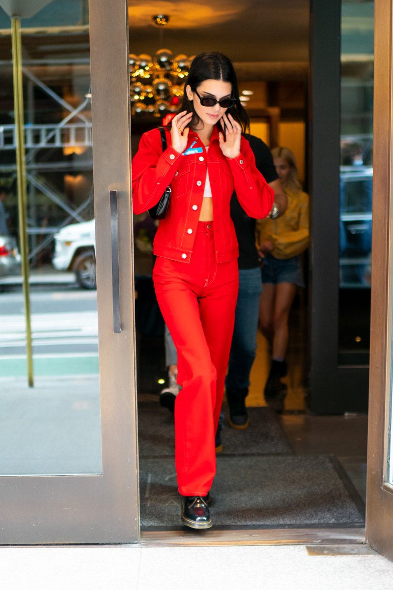 Kendall Jenner all red outfit hotel nyc