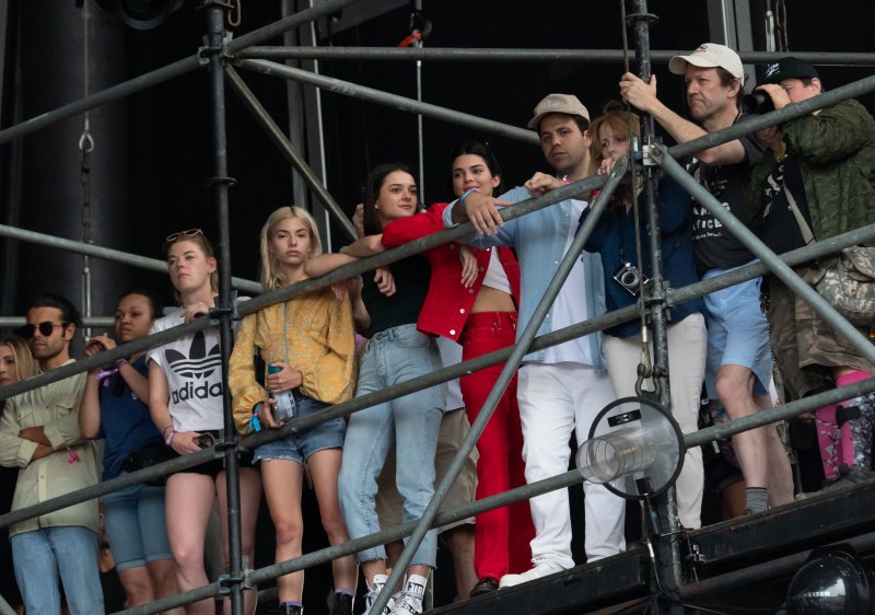 Kendall Jenner red outfit 2019 Governors Ball Festival watching kacey musgraves