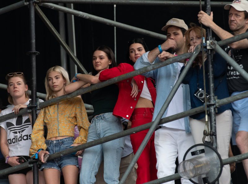 Kendall Jenner 2019 Governors Ball music festival red outfit red jeans