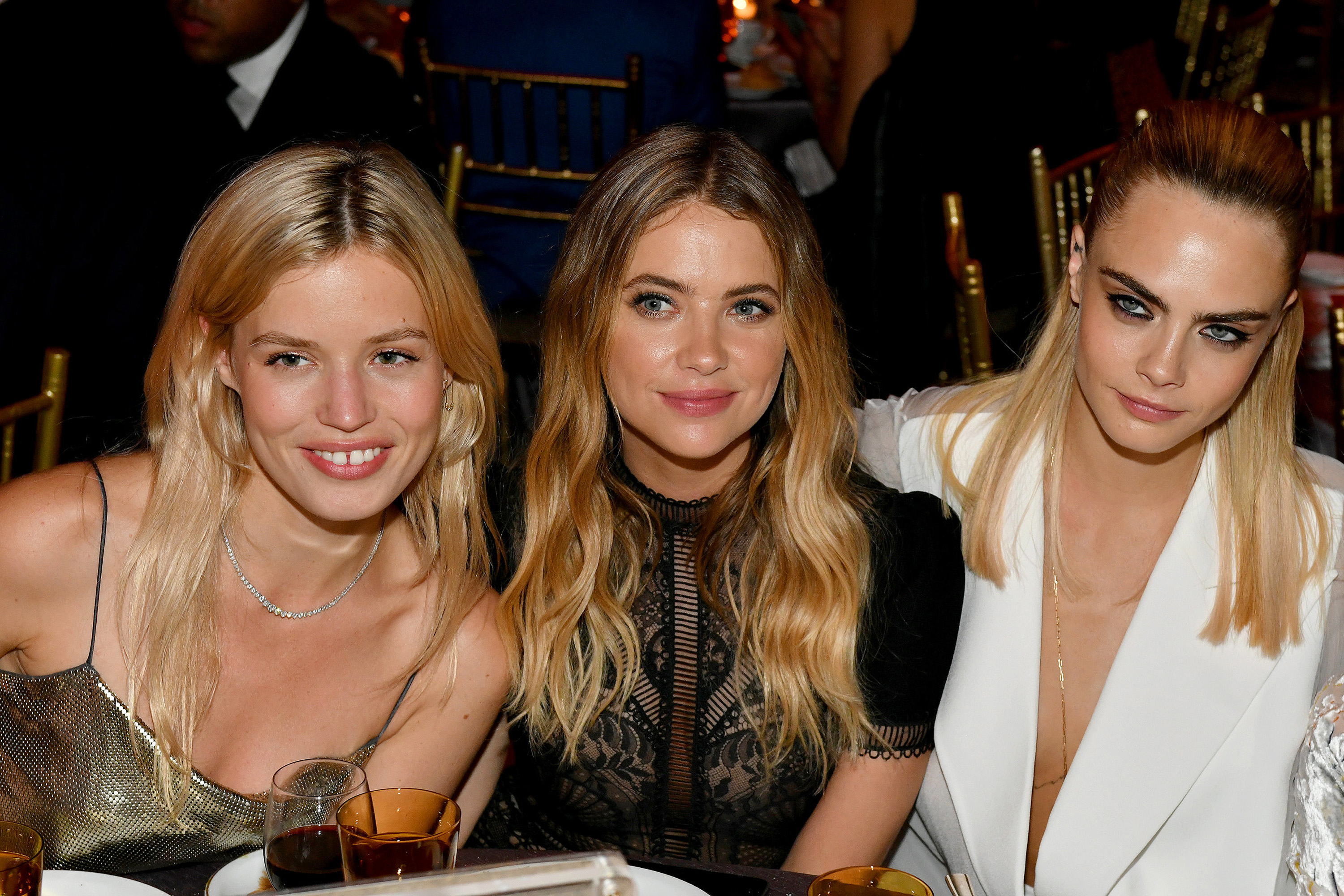 Georgia May Jagger, Ashley Benson and Cara Delevingne Sit and Smile Together at TrevorLIVe