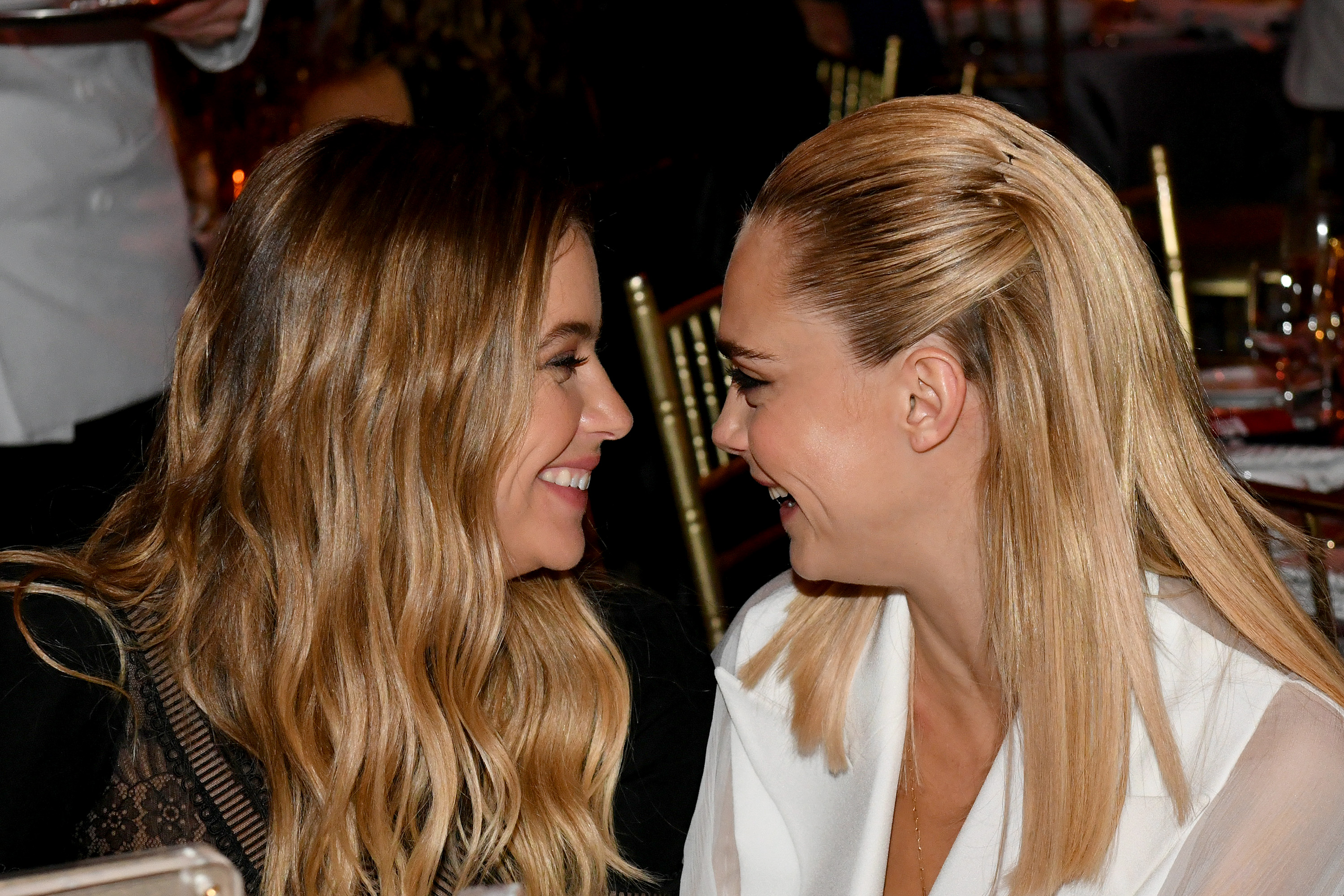 Ashley Benson Stares Lovingly at and Cara Delevingne during TrevorLIVE