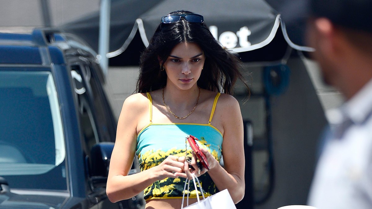 Kendall Jenner Rocks Colorful Crop Top and Jeans While Out in L.A ...