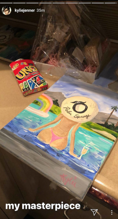 Kylie Jenner's butt painting