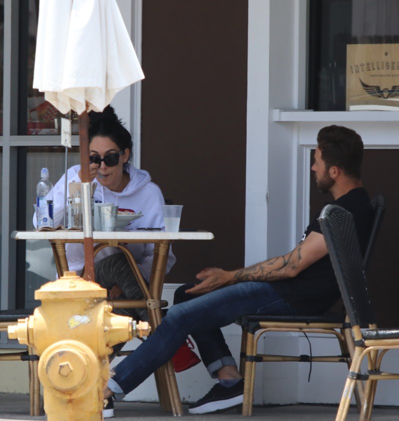 Nikki Bella and boyfriend having a bit to eat in Los Angeles