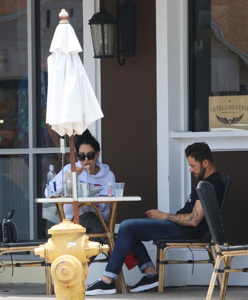 Nikki Bella and boyfriend having a bit to eat in Los Angeles