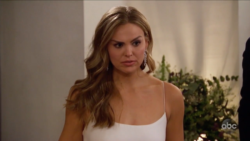 Hannah Brown in a White Dress During Week 6 of The Bachelorette