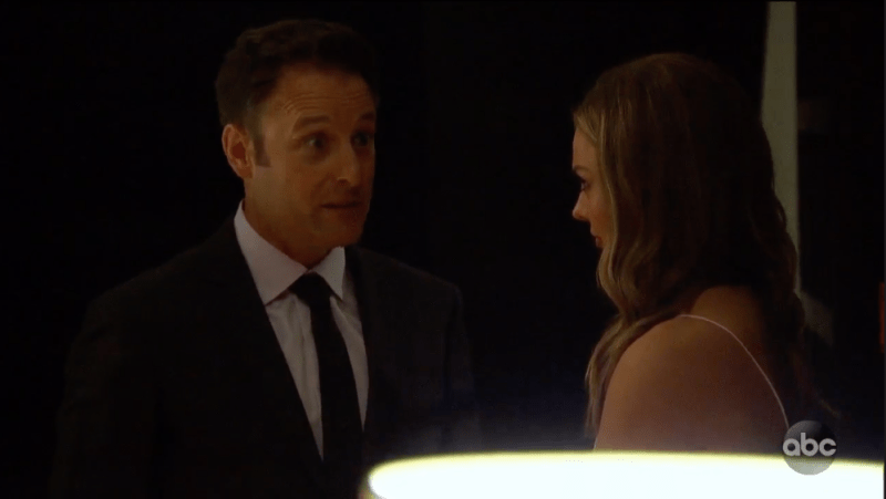 Bachelorette Hannah Brown Talks With Chris Harrison During Week 6
