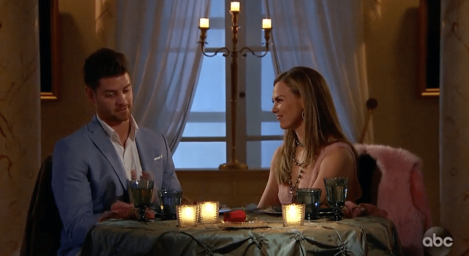 Garrett and Hannah Brown on the dinner date