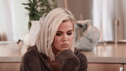 Khloe Kardashian Looks Upset in a Fuzzy Brown Sweater During Keeping Up With the kardashians