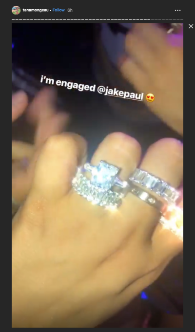 Tana Mongeau engagement ring