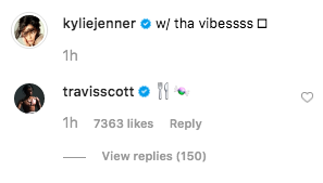 Travis Scott Instagram comment