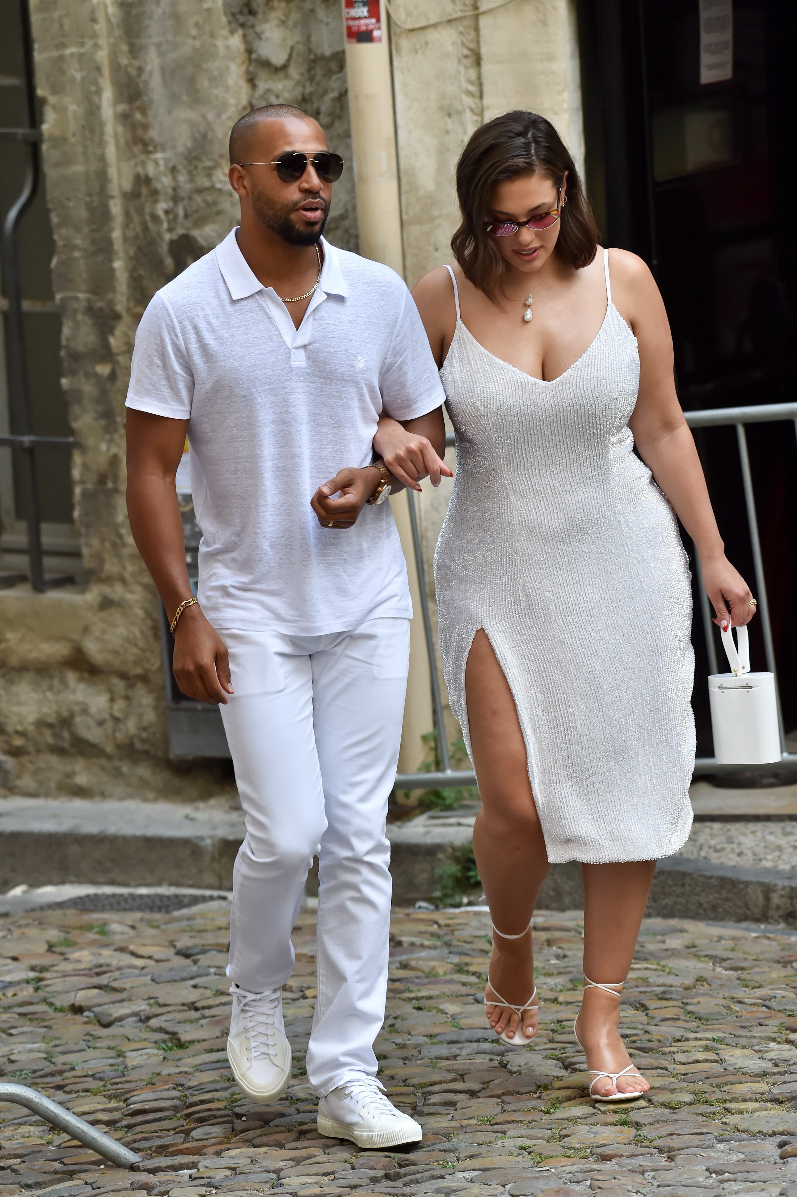 Ashley Graham and Justin Ervin in All White