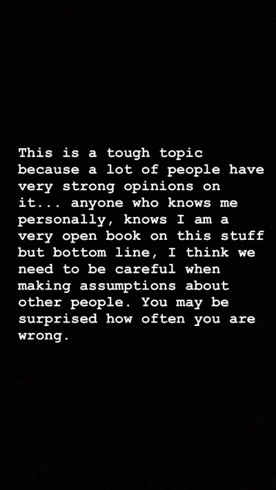 Cassie Randolph botox lip filler plastic surgery instagram story message about judging