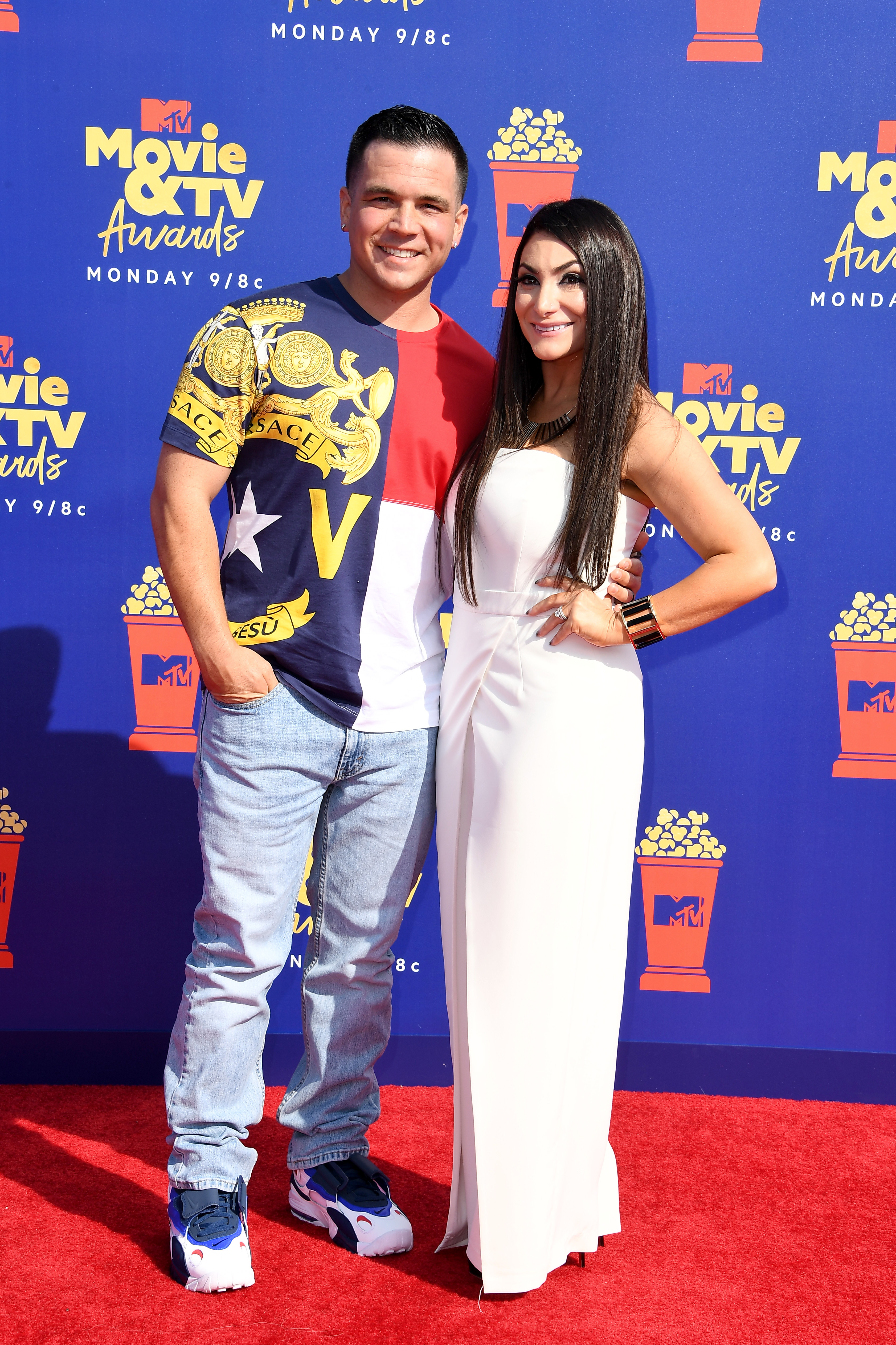 Deena Cortese and Chris Buckner at the MTV Movie & TV Awards Red Carpet
