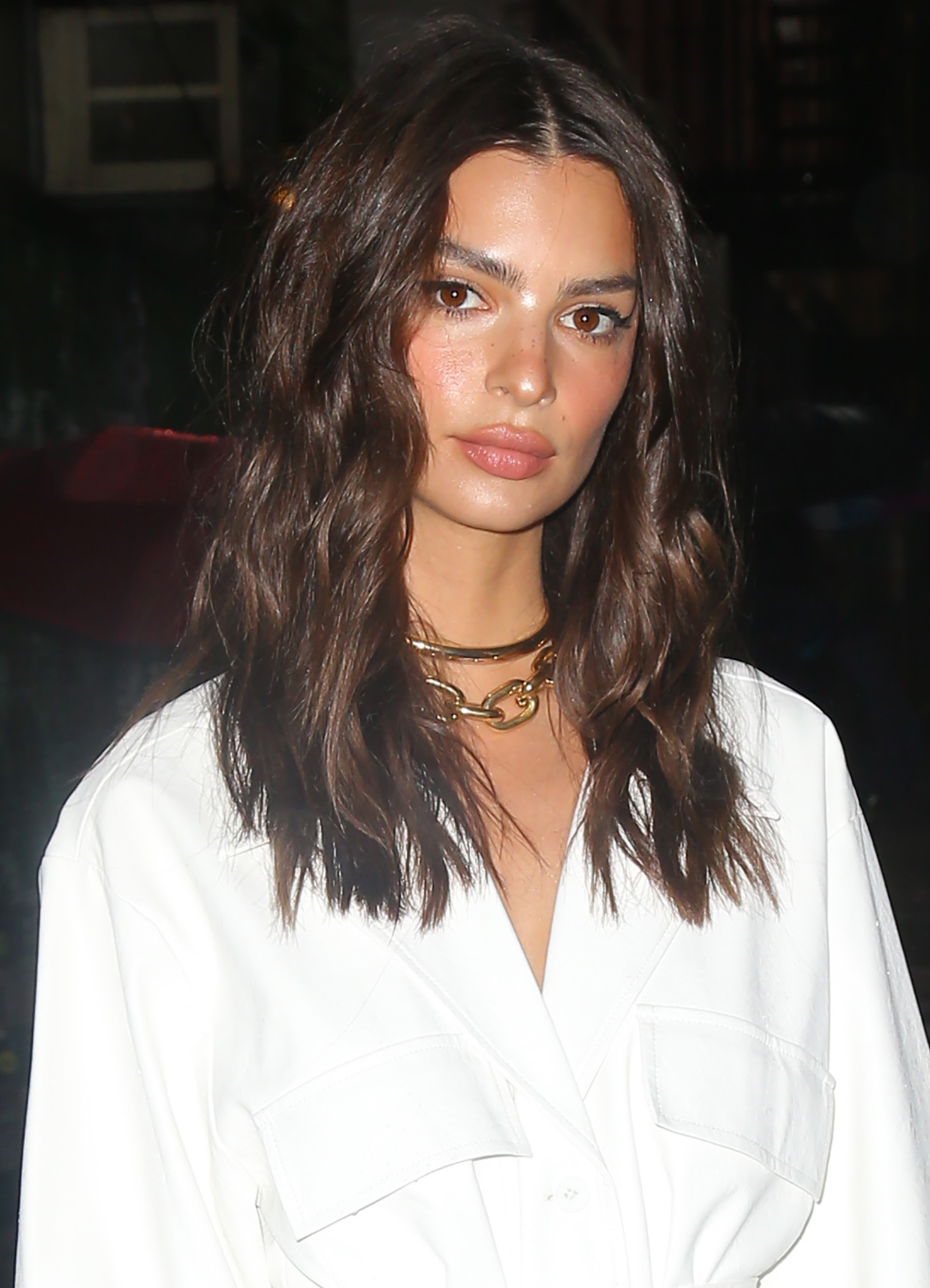 Emily Ratajkowski in a White Dress