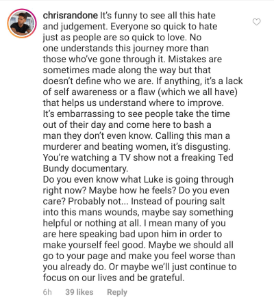 Chris Randone defends luke p the bachelorette hannah brown krystal nielson