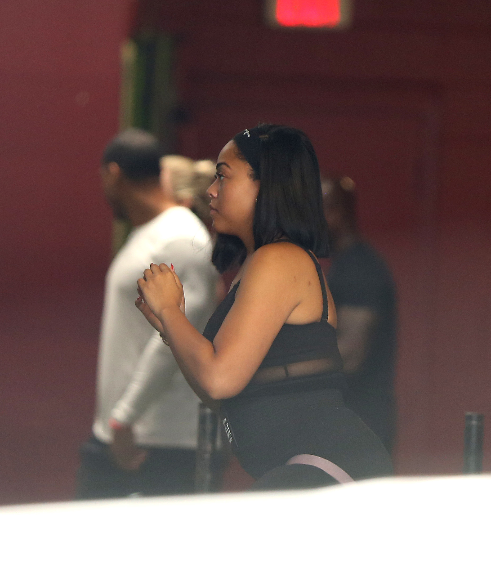 Jordyn Woods in Workout Clothes In the Gym