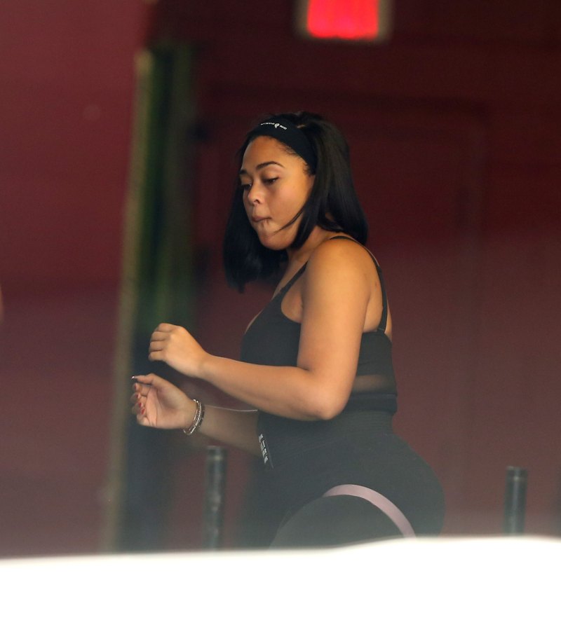 Jordyn Woods in Workout Clothes In the Gym