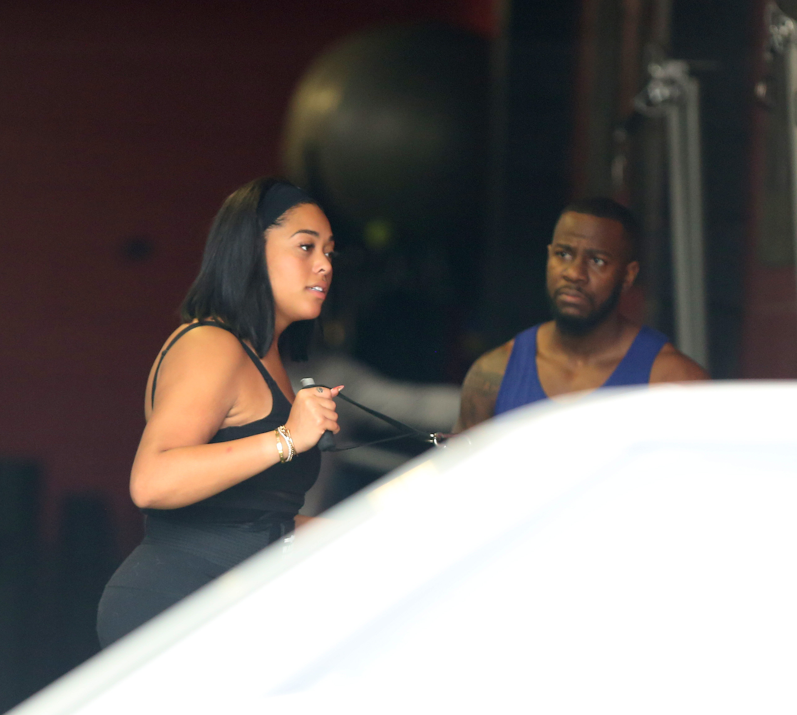 Jordyn Woods in Workout Clothes In the Gym