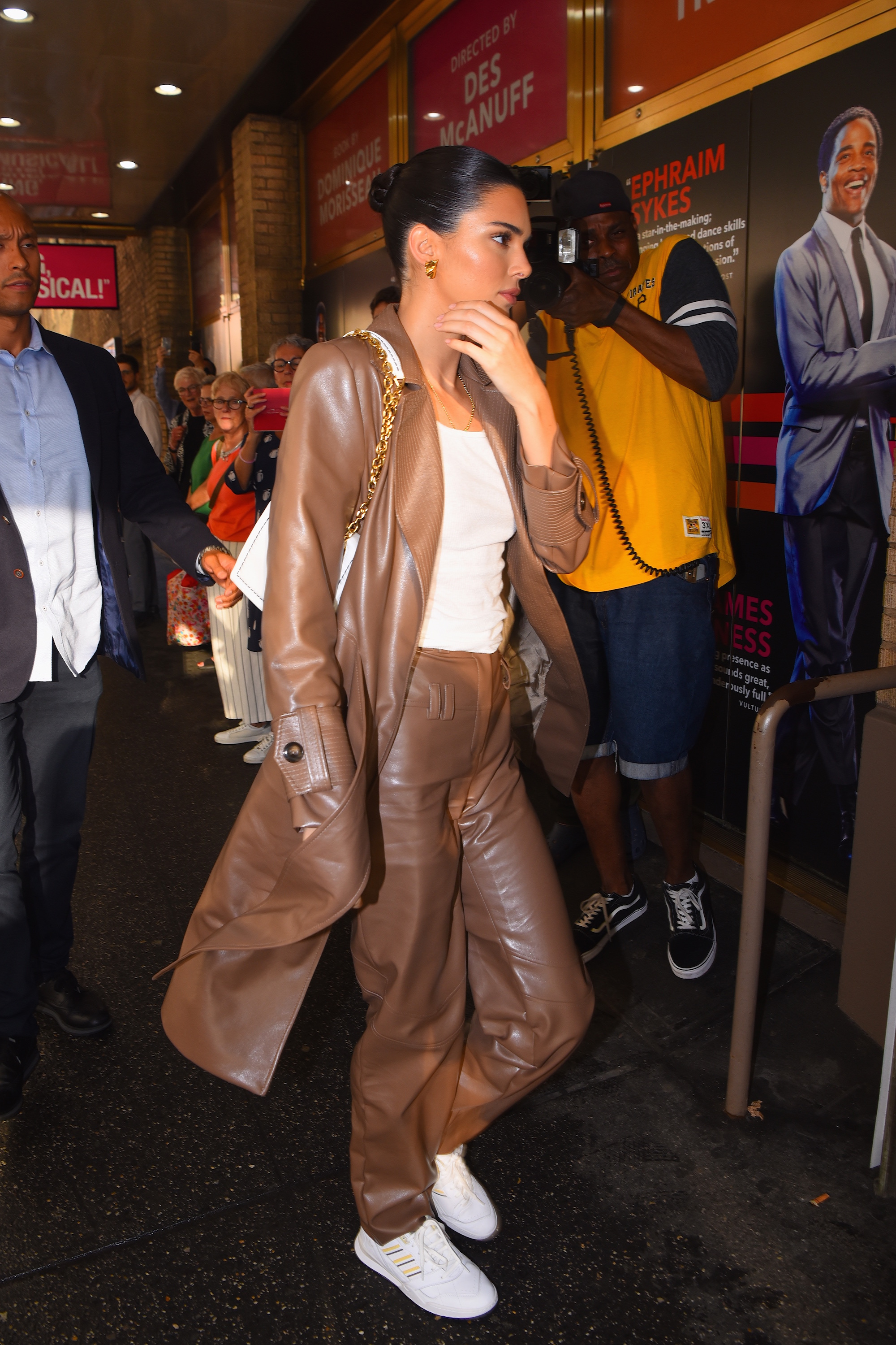 Kendall Jenner Walking in an All-Leather Outfit