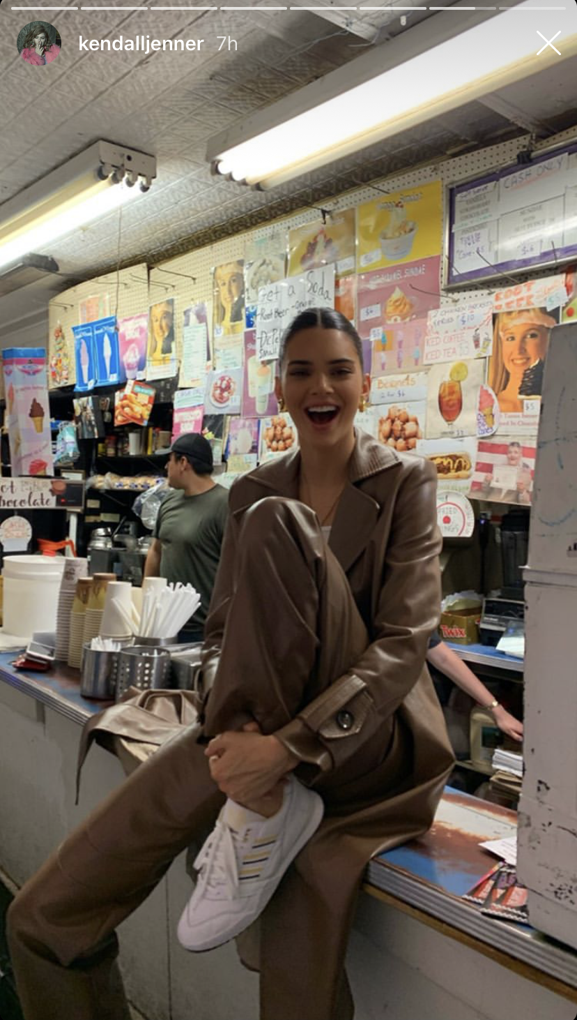 Kendall Jenner Sitting on the Counter at Ray's
