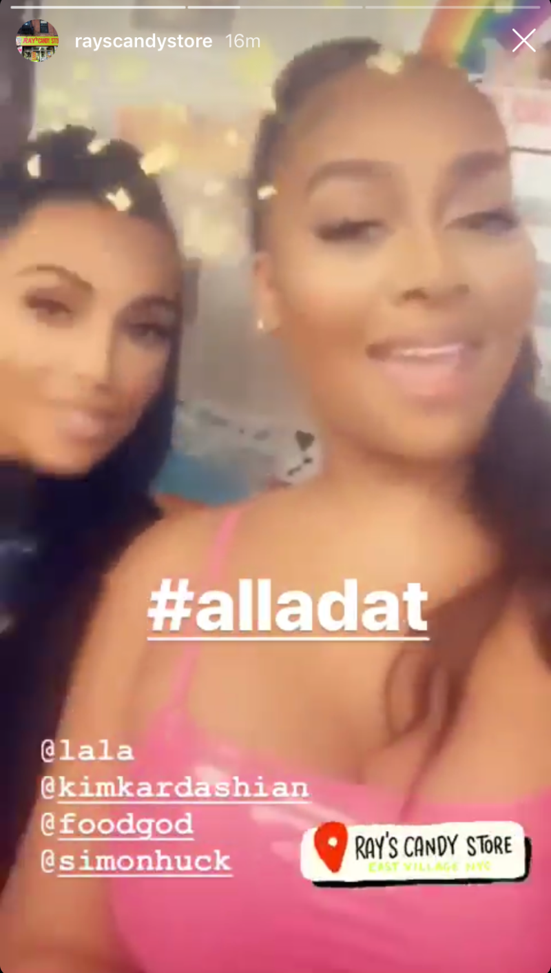 Kim Kardashian and La La Anthony at Ray's Candy Store