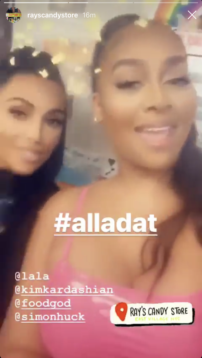 Kim Kardashian and La La Anthony at Ray's Candy Store