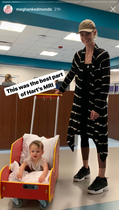 Meghan King Edmonds' Holding Her Son's Cart With Him in It