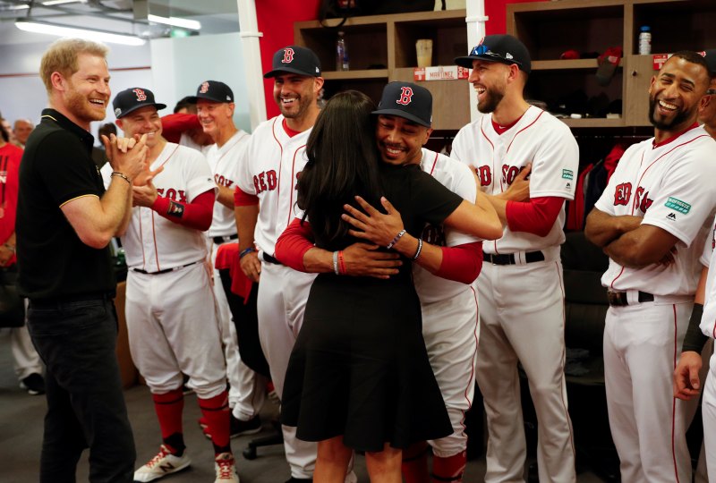 Meghan Markle and Prince Harry at a Yankees vs. Red Sox Game in London