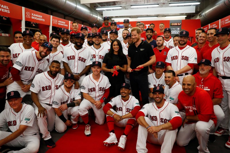 Meghan Markle and Prince Harry at a Yankees vs. Red Sox Game in London