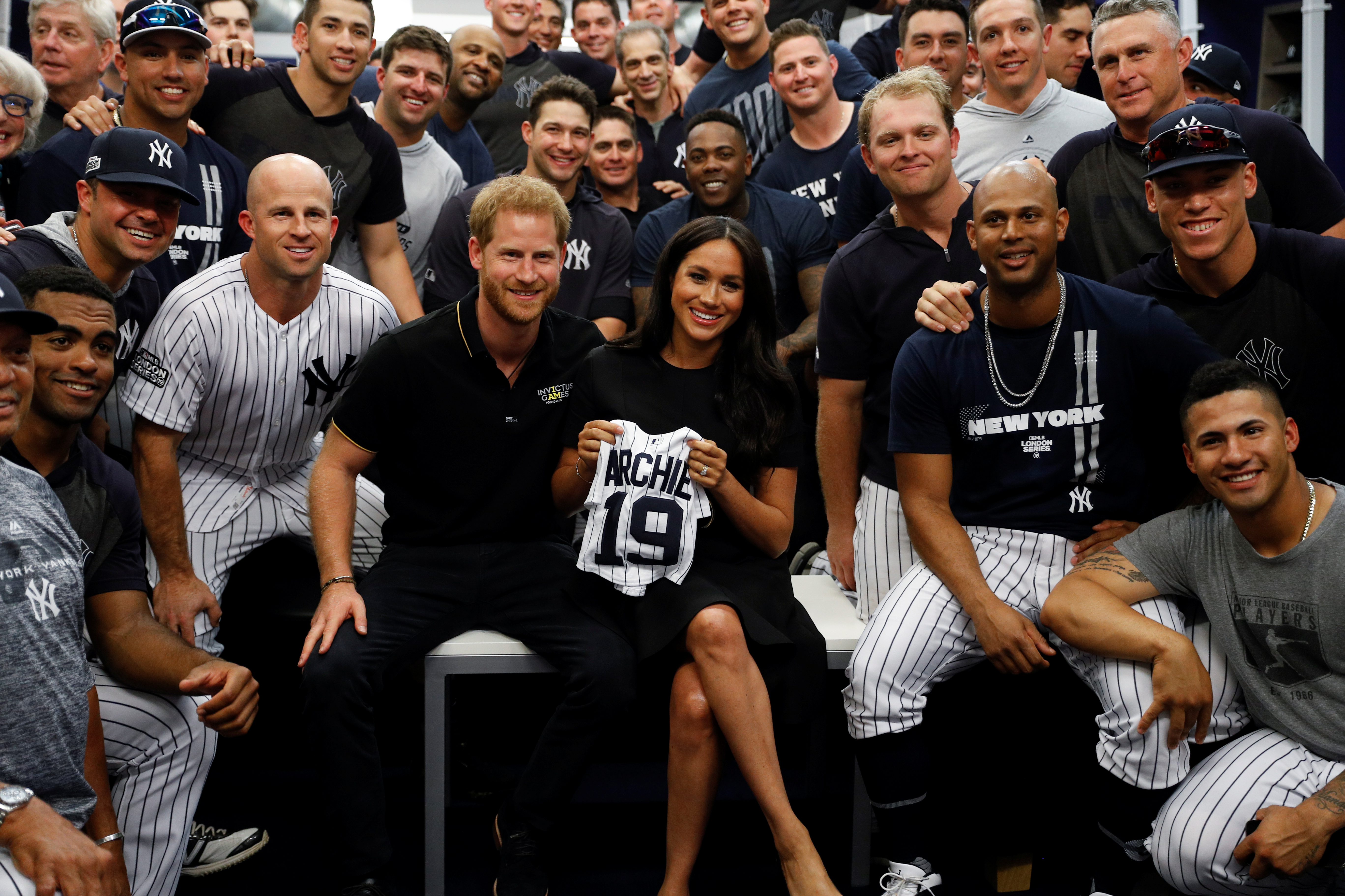 Meghan Markle and Prince Harry at a Yankees vs. Red Sox Game in London