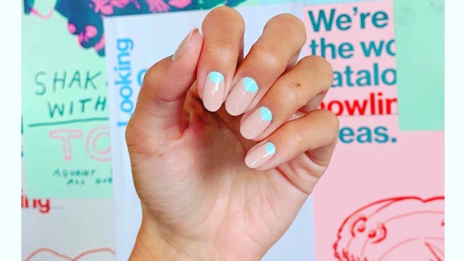 Michelle Saunders essie Manicurist Nails Bright Blue Moon