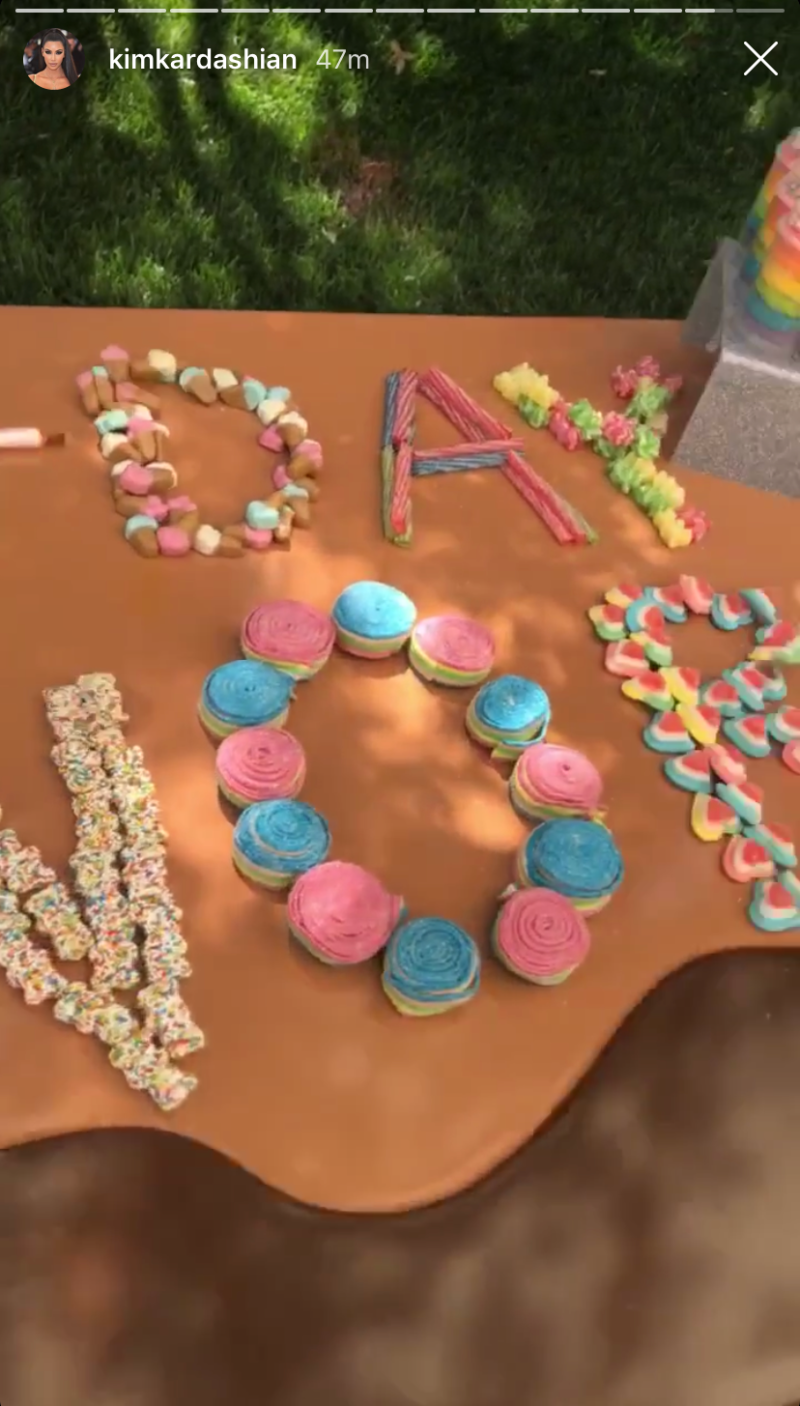 Candy Spelling Out "Happy Birthday North"