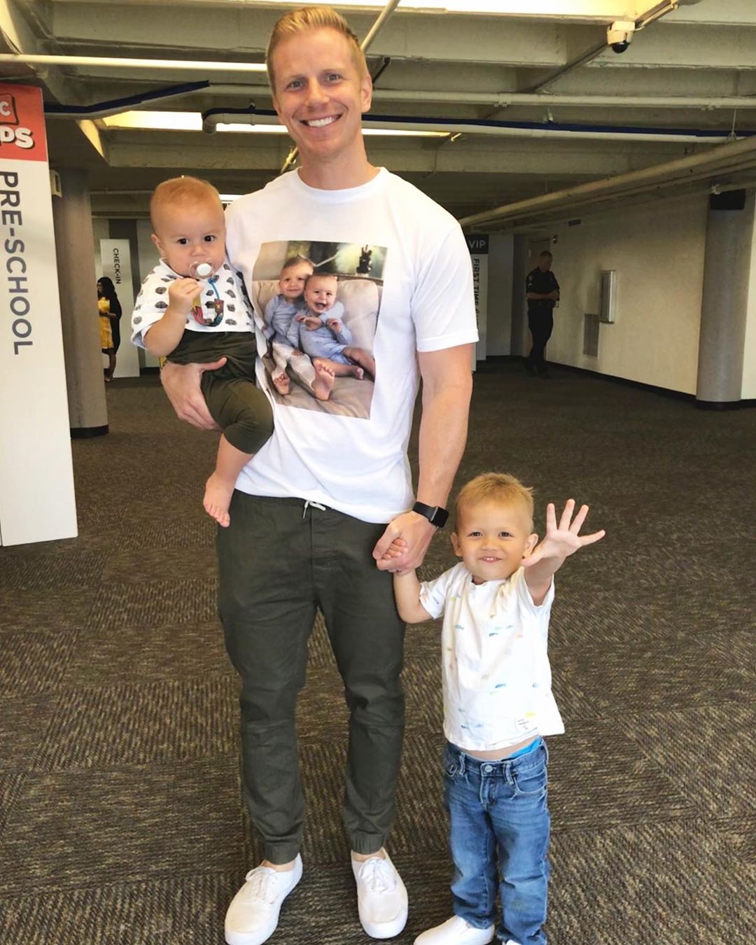 Sean Lowe Samuel and Isaiah Smile Together While Holding Hands
