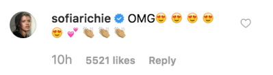 Sofia Richie Instagram Comment