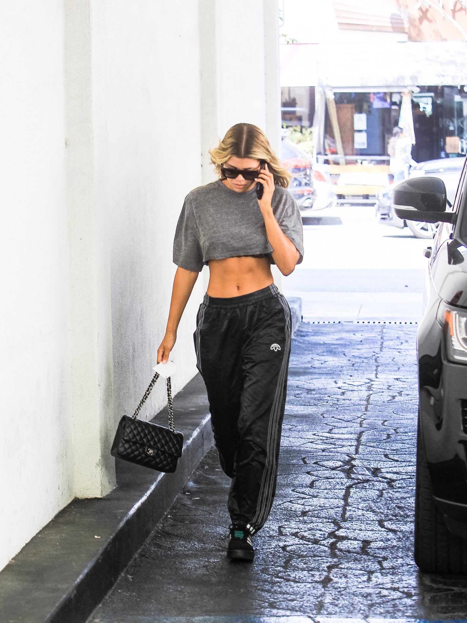 Sofia Richie dresses casual in her sweats while enjoying a walk on