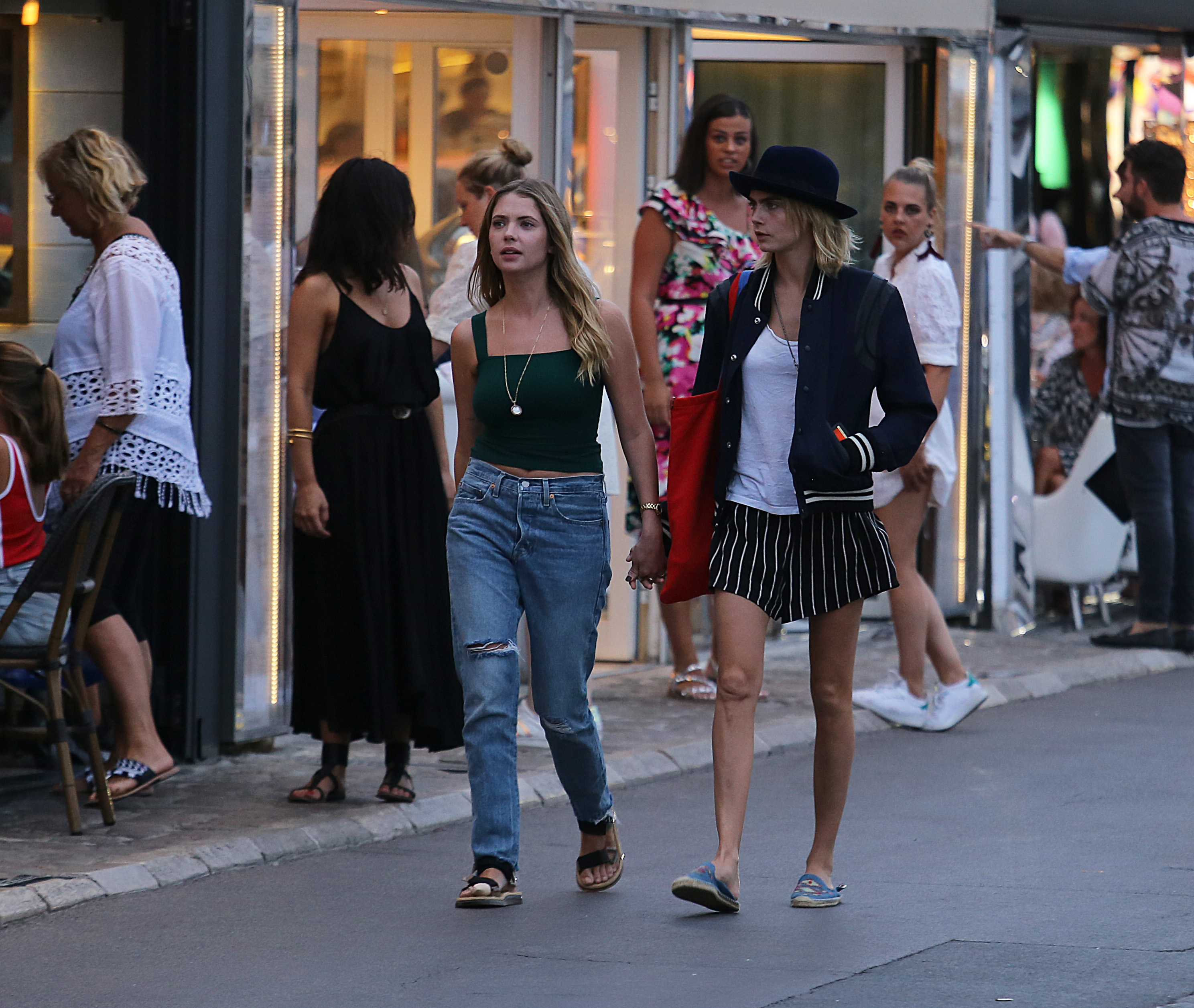 Cara Delevingne and Ashley Benson strolling in St Tropez