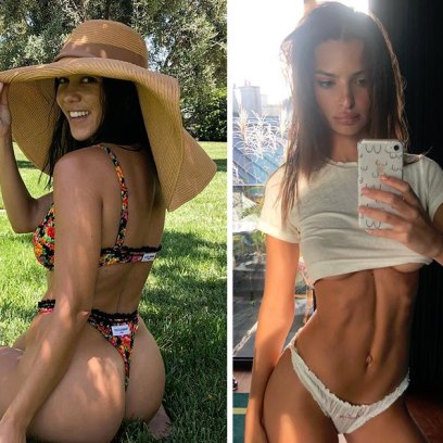 Side-by-Side Photos of Kourtney Kardashian in Bikini, Emily Ratajkowski in Underwear and Farrah Abraham in Bikini