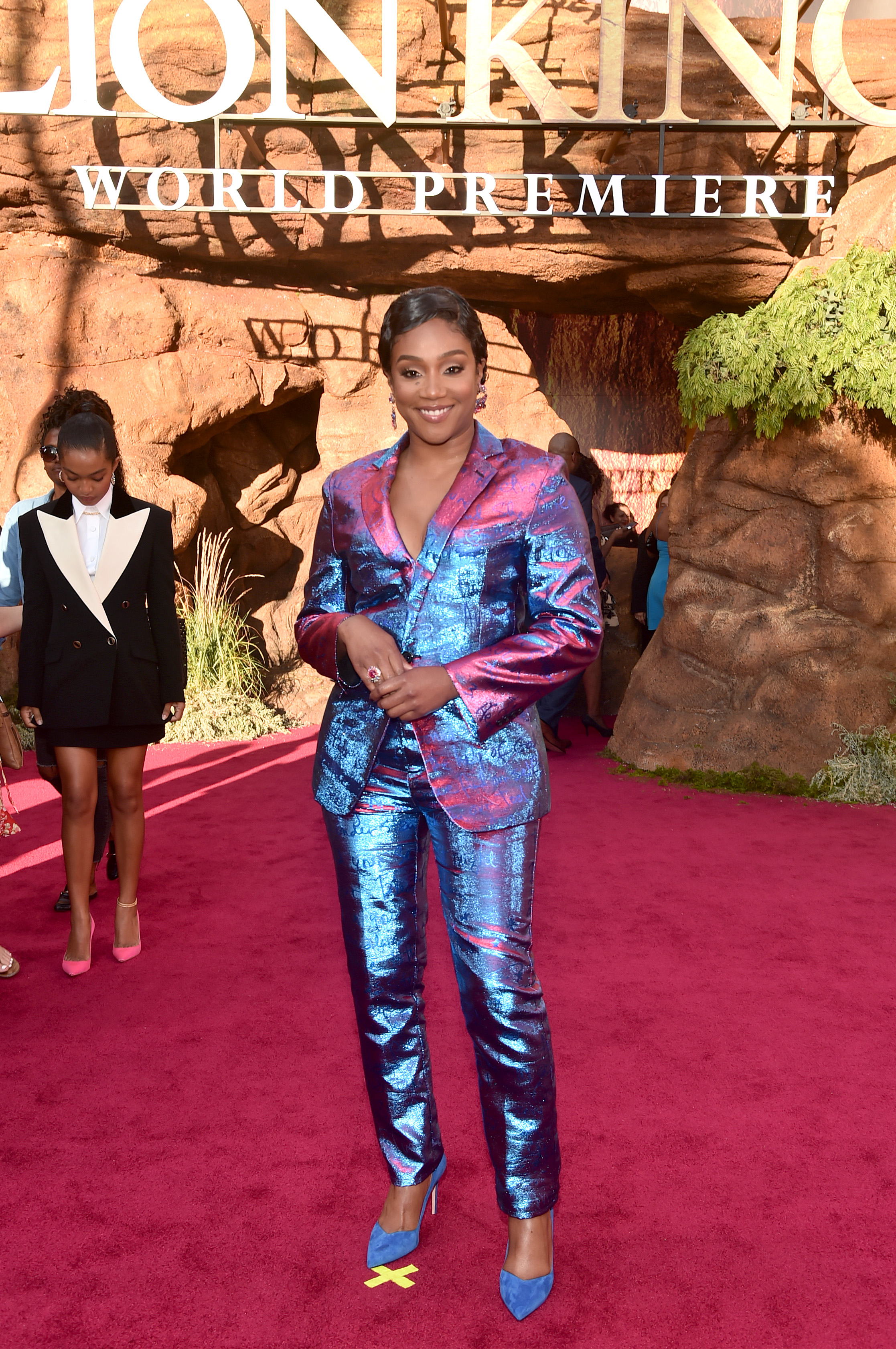 Tiffany Haddish Pink Purple and Blue Suit